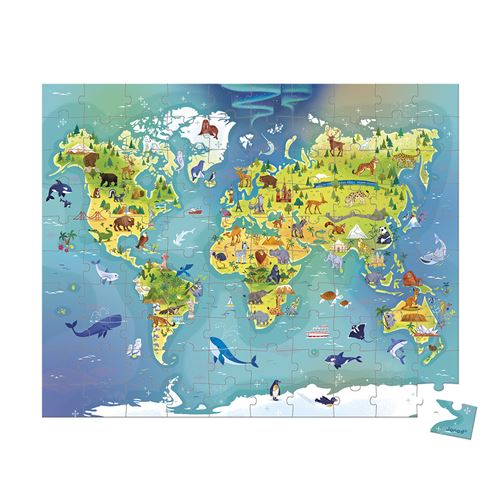 Puzzle Mapa Mundo - 100 Peças - Janod For Sale