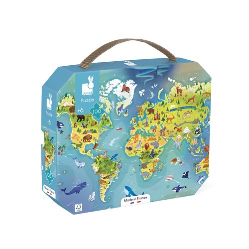 Puzzle Mapa Mundo - 100 Peças - Janod For Sale