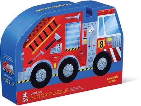 Puzzle de Chão Vehicles 36 Peças - Crocodile Creek | Sig Toys Fashion