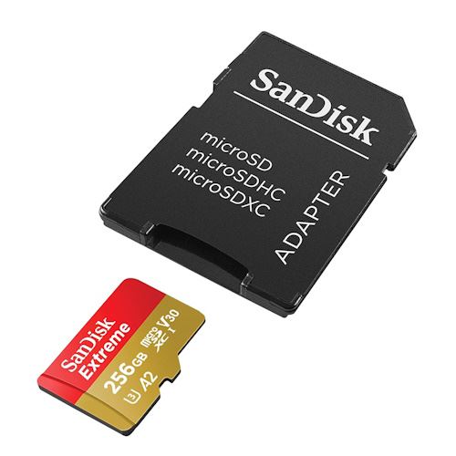 Cartão de Memória MicroSDXC Sandisk Extreme A2 - 256GB For Sale