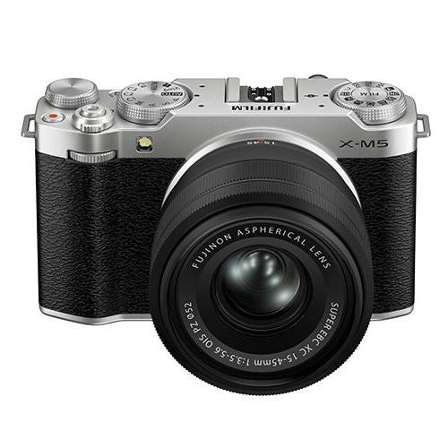 Máquina Fotográfica Mirrorless Fujifilm X-M5 + 15-45mm f 3.5-5.6 OIS PZ - Silver For Sale